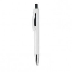 LUCERNE WHITE - Push button pen with white bar