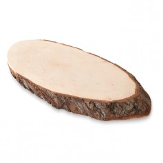 ELLWOOD RUNDAM - Oval wooden board with bark