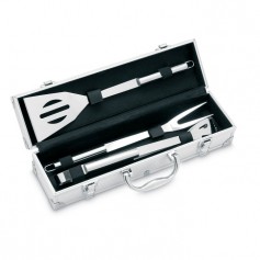 ASADOR - 3 BBQ tools in aluminium case