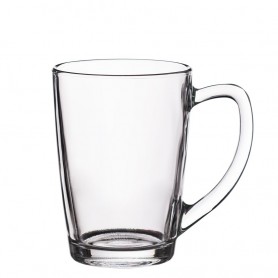 Reklaminiai storo stiklo puodeliai su logotipu "STRONG"